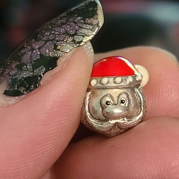 Kay's Jewelry Charmed Moments Santa Sterling and Enamel Charm bead - Picture 1 of 5